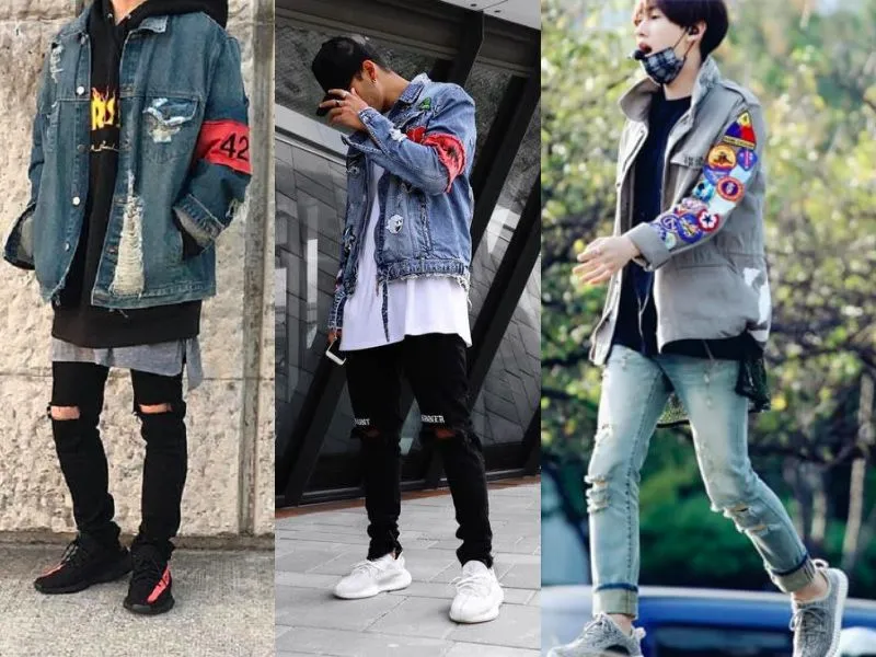 Áo Sweater đậm chất streetwear phối cùng với giày Yeezy 350 nam mang lại vẻ ngoài hiện đại, trẻ trung cho người mặc 