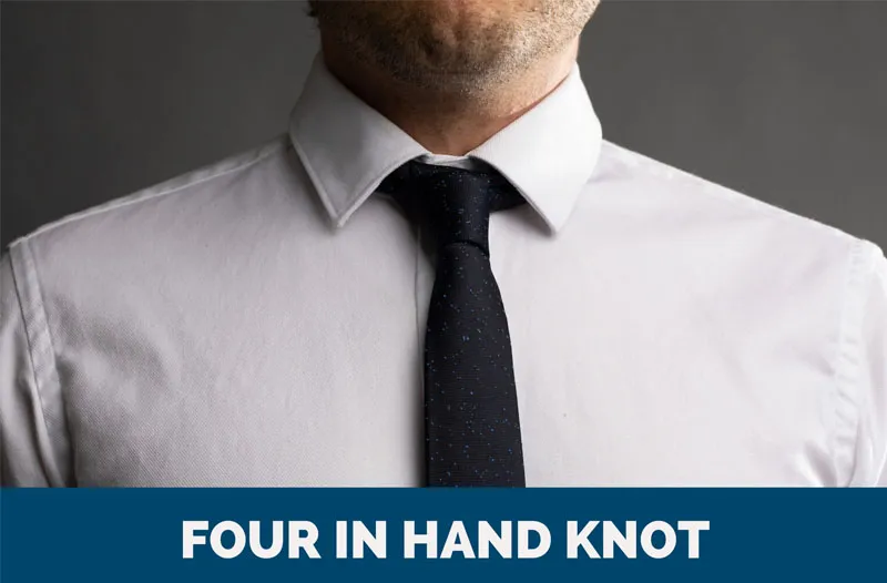 Hình ảnh mô tả chi tiết cách thắt cà vạt củ ấu kiểu Four in Hand