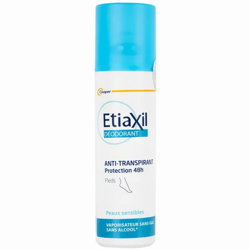 Khử mùi dạng xịt Etiaxil Déodorant Anti - Transpirant Protection 48h Pieds kiểm soát tuyến mồ hôi chân (100ml)