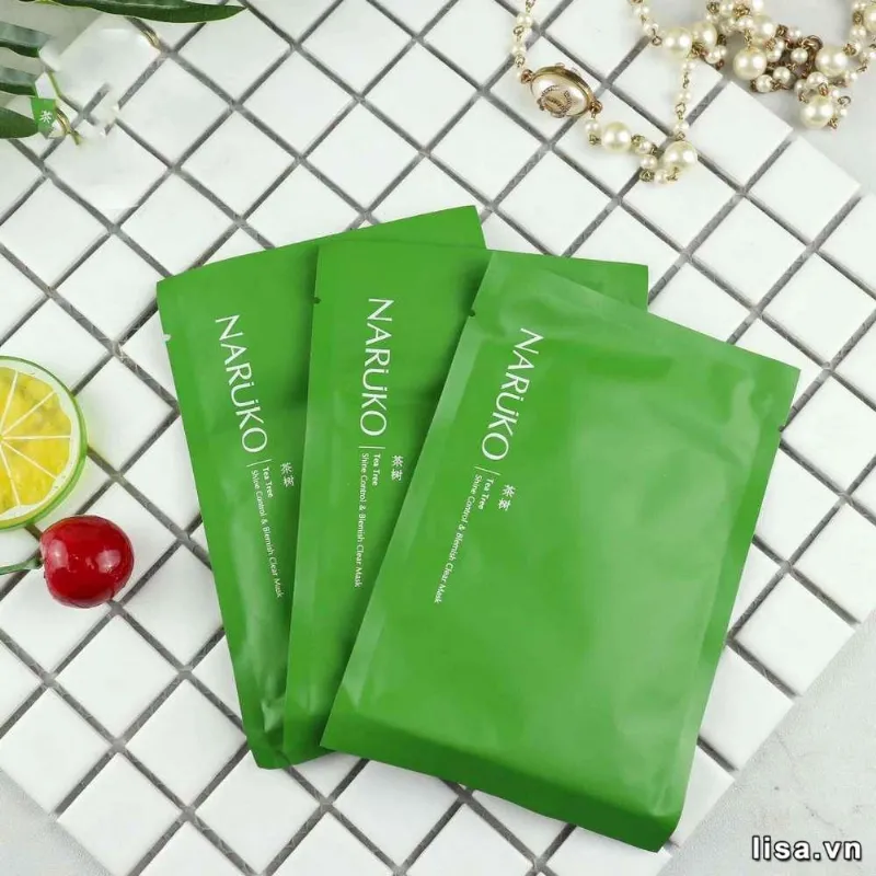 Mặt nạ dưỡng trắng da Naruko Tea Tree Shine Control &amp; Blemish Clear Mask