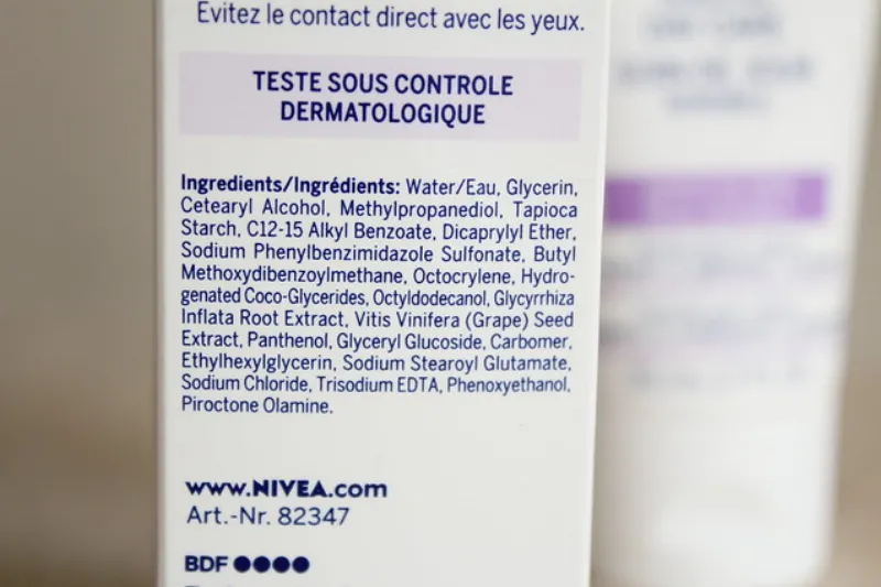 Nivea Sensitive day cream ingredients