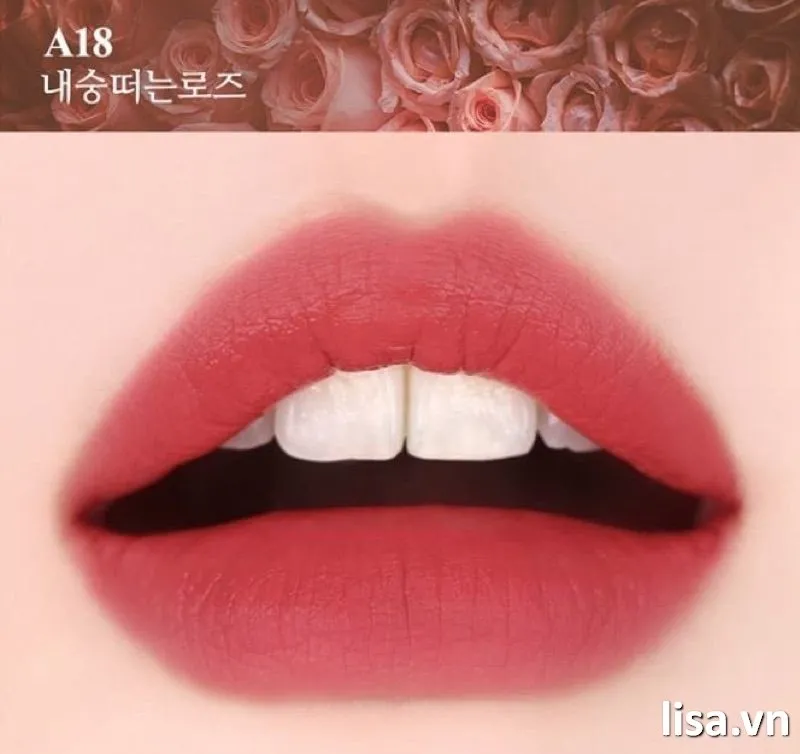 Son Black Rouge A18 sở hữu tone hồng đất nhẹ nhàng