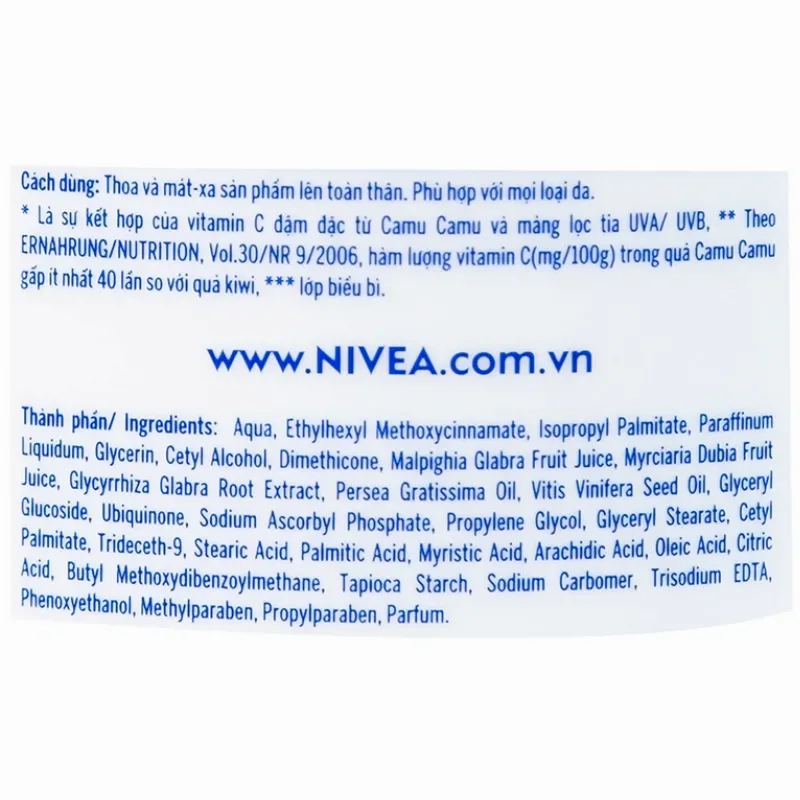 Sữa dưỡng thể ban đêm Nivea Extra White Night Nourish (200ml)