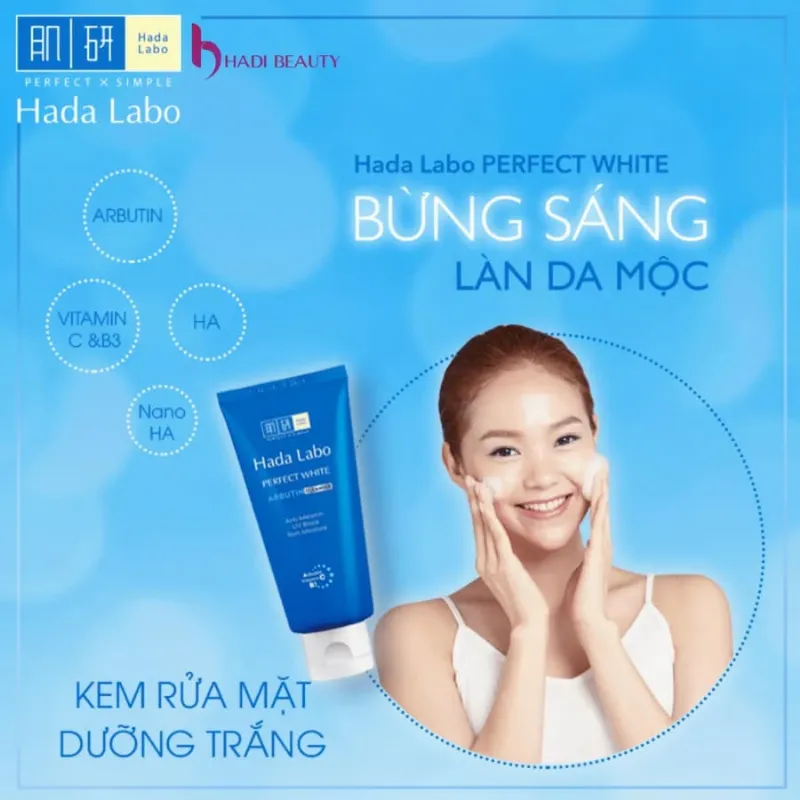 Sữa rửa mặt Hada Labo Perfect White Arbutin Cleanser