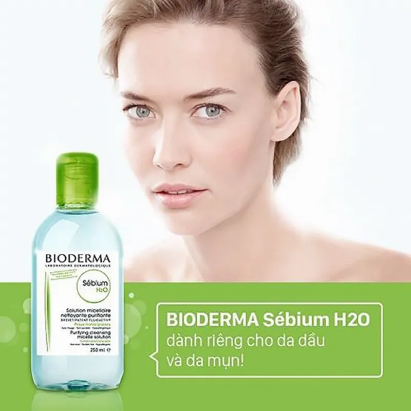 Bioderma Sebium H20 phù hợp với làn da dầu mụn, da hỗn hợp thiên dầu